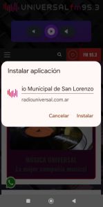 Captura de pantalla VENTANA INSTALAR LA APP